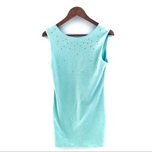 Tea n Rose Bodycon Dress- green with bedazzle M